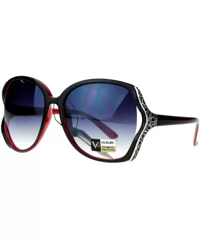 Womens Side Exposed Lens Plastic Butterfly Diva Celebrity Sunglasses - Burgundy - CN11ZAO1KBF $13.52 Butterfly