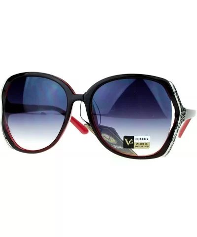 Womens Side Exposed Lens Plastic Butterfly Diva Celebrity Sunglasses - Burgundy - CN11ZAO1KBF $13.52 Butterfly