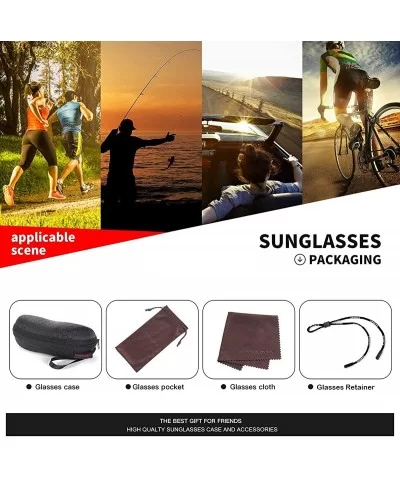 Sports Polarized Sunglasses For Men Cycling Driving Fishing 100% UV Protection - CX18RL8CQE7 $28.67 Oval