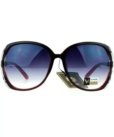 Womens Side Exposed Lens Plastic Butterfly Diva Celebrity Sunglasses - Burgundy - CN11ZAO1KBF $13.52 Butterfly