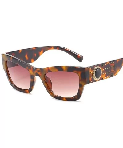 Women's sunglasses Fashion European and American personality rivet anti-ultraviolet ray - F - CA18Q88TZOA $42.75 Oversized