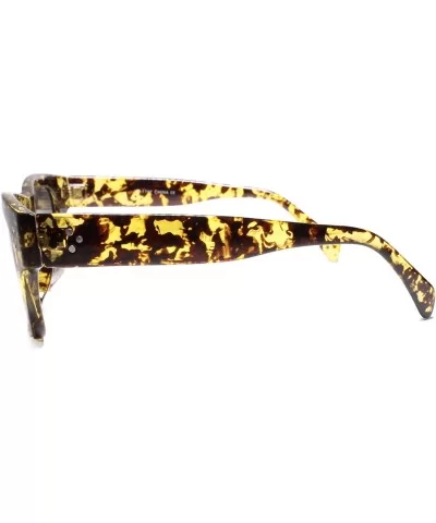 Designer Swag Hip Hop Mens Womens Horn Rimmed Rectangle Sunglassese - CI18URIKHK5 $17.10 Rectangular