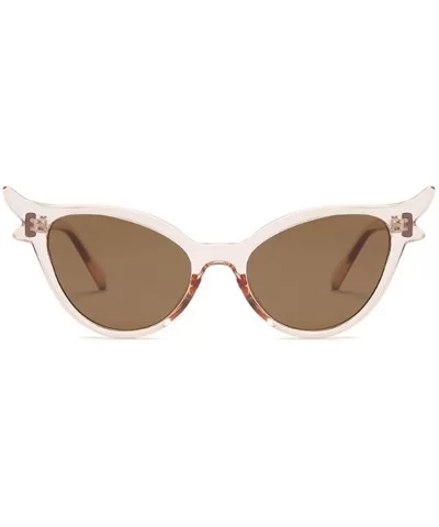 Women Vintage Retro Cat Eye Sunglasses Resin frame Oval Lens Mod Style - Brown - CH18DW782L4 $13.31 Cat Eye
