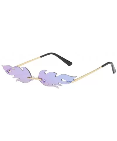 Vintage Style Oval Sunglasses Slim Rimless Geometric Retro Mirror Sun Glasses Women Unisex Eyeglasses - F - C7194GZ427Z $12.3...