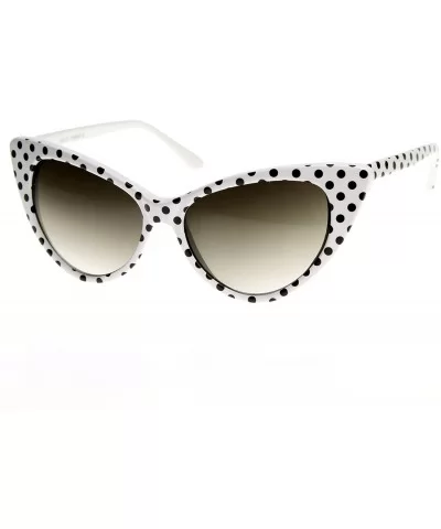 Super Cateyes Vintage Inspired Fashion Mod Chic High Pointed Cat-Eye Sunglasses - White-black / Smoke Gradient - CF12O6J6WGD ...