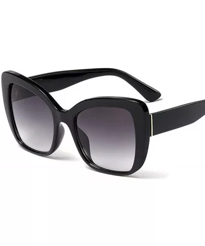 Big Frame Cat Eye Sunglasses Men Women Fashion Shades UV400 C7 Leopard Tea - C3 Black Leopard - C718YZW74R3 $15.57 Aviator