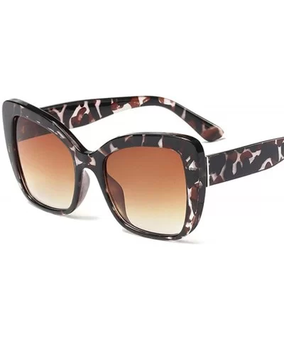 Big Frame Cat Eye Sunglasses Men Women Fashion Shades UV400 C7 Leopard Tea - C3 Black Leopard - C718YZW74R3 $15.57 Aviator