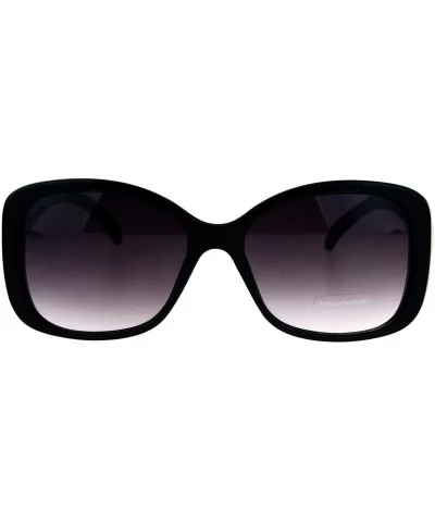 Simple Classic Womens Sunglasses Square Rectangular Fashion Shades UV 400 - Black - C5185ERZKMU $13.99 Rectangular