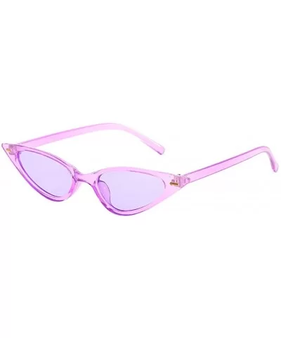 Women Small Frame Cateye Shaped Vintage Retro Cat Eye Sunglasses Retro Eyewear Fashion Radiation Protection - CZ196EYZ6M6 $12...