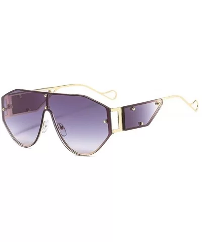 One Lens Rivet Oversized Luxury Sunglasses Men Women Fashion Windproof Glasses Hollow Frame Mens Goggles UV400 - CS193SNA7H4 ...