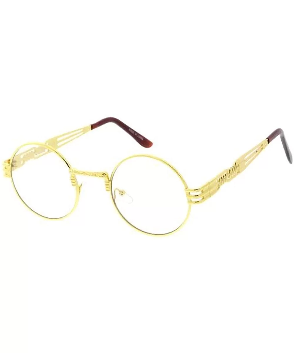 SteamPunk 80s Retro Fashion Round Frame Sunglasses Ver 5.0 - Clear - CY18USL48TQ $15.17 Round