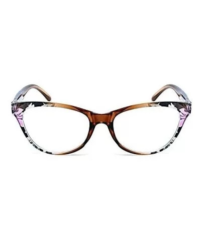 2018 Vintage Sexy cat Reading Glasses Womens Oversized Anti-UV Fashion Flower Eyewear - Brown - C51899KYY20 $13.26 Cat Eye