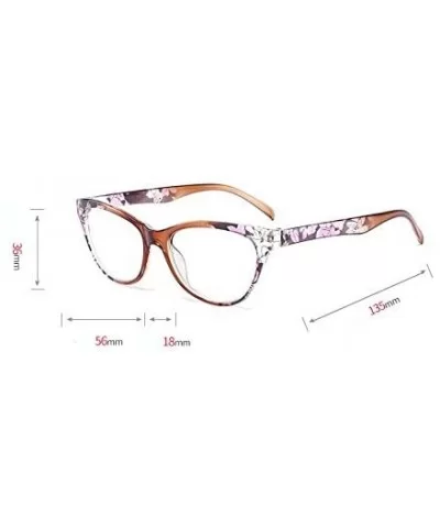 2018 Vintage Sexy cat Reading Glasses Womens Oversized Anti-UV Fashion Flower Eyewear - Brown - C51899KYY20 $13.26 Cat Eye