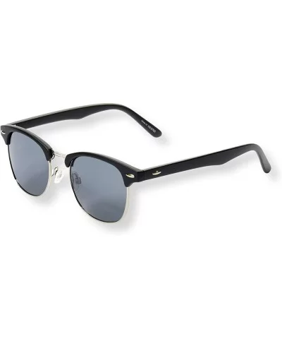 Classic Half Frame Polarized Semi-Rimless Sunglasses (NEERD) - Matt Black - C7186GZDOOH $15.89 Square