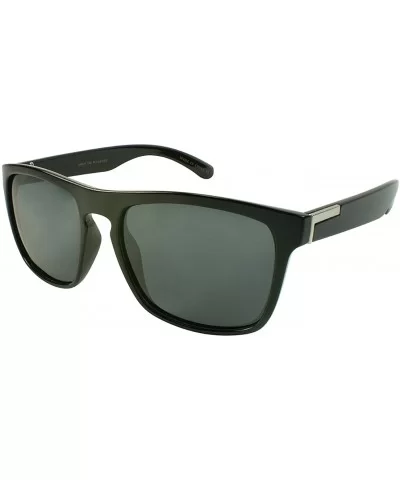 Two Tone Square Plastic Sunglasses w/Polarized Lens 540825TT-P - Black - C512N7DTLYI $15.77 Square