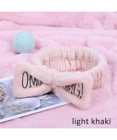 Soft Bath Wash Face Girls Hairband Hair Accessories Headwear Letter Dark Khaki - Pink - CM18YR3XME6 $10.70 Aviator