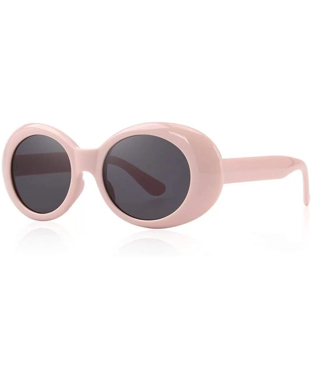 Fashion Oval Women Sunglasses Brand Designer Sunglasses S6124 C01 Black - C02 Pink - CW18XGEEG53 $18.43 Oval