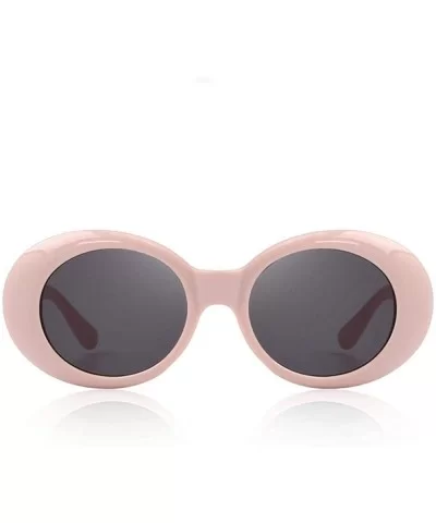 Fashion Oval Women Sunglasses Brand Designer Sunglasses S6124 C01 Black - C02 Pink - CW18XGEEG53 $18.43 Oval