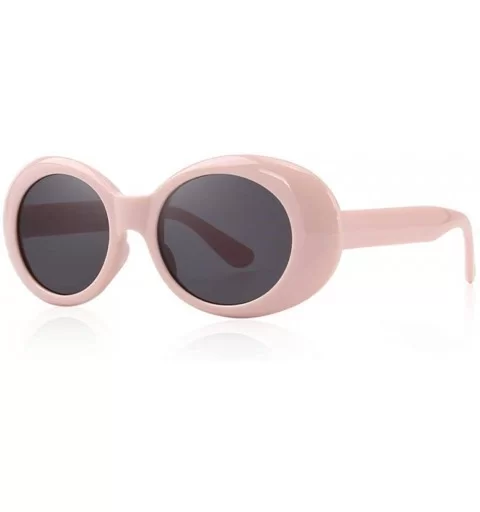 Fashion Oval Women Sunglasses Brand Designer Sunglasses S6124 C01 Black - C02 Pink - CW18XGEEG53 $18.43 Oval