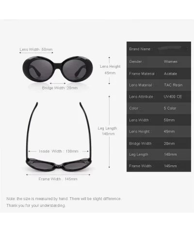 Fashion Oval Women Sunglasses Brand Designer Sunglasses S6124 C01 Black - C02 Pink - CW18XGEEG53 $18.43 Oval