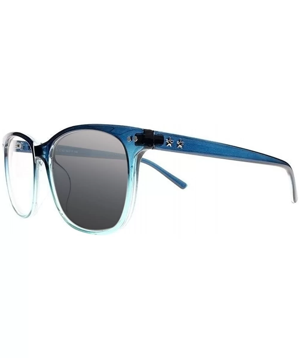 Transition Photochromic Oversized Stars Pattern Nerd Sunglasses Reading Glasses - Aqua - CA18CGX27MI $28.63 Square