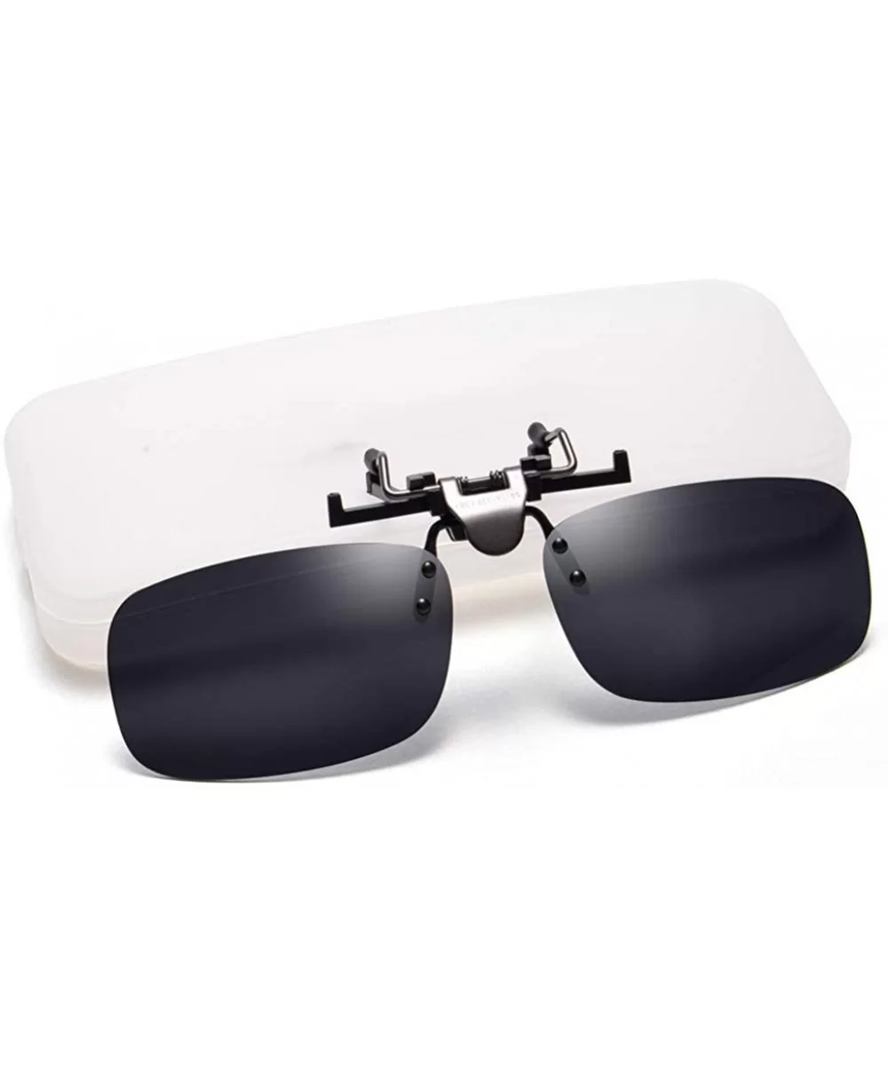 Polarized Clip on Sunglasses for Men Women Flip up Sunglasses Over Prescription Glasses - CW18XEQ7ZXC $16.69 Rimless