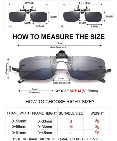 Polarized Clip on Sunglasses for Men Women Flip up Sunglasses Over Prescription Glasses - CW18XEQ7ZXC $16.69 Rimless