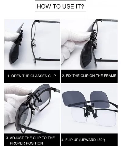 Polarized Clip on Sunglasses for Men Women Flip up Sunglasses Over Prescription Glasses - CW18XEQ7ZXC $16.69 Rimless