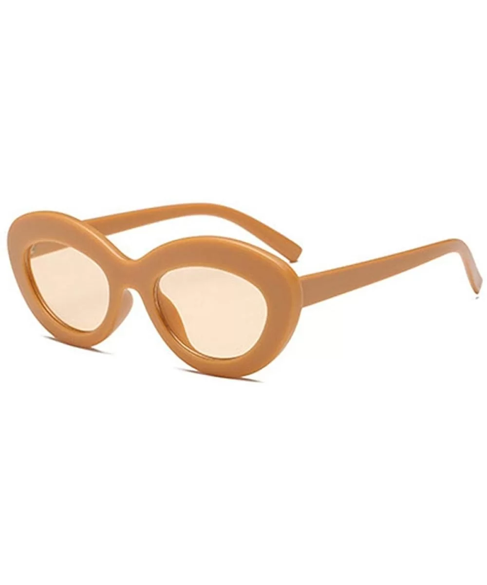 2019 Oval Sunglasses Women Vintage Sunglass Women's Brand Designer Pink C1 - C5 - CS18XQZW0UN $13.05 Aviator