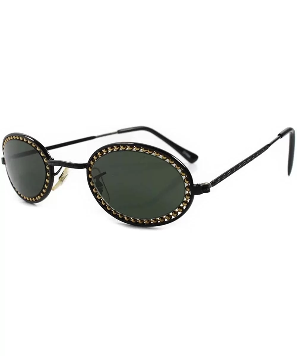 Vintage Old School 80s 90s Oval Sunglasses - Black - C218ECE506E $18.13 Oval