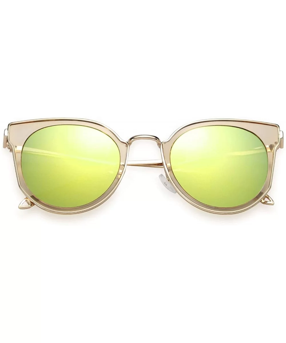 Fashion Cateye Sunglasses Women Cat eye Ladies Sun glasses UV400 Metal Frame B2256 - Yellow - CC18SO5SSYQ $17.54 Cat Eye