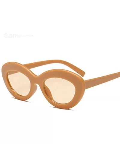 2019 Oval Sunglasses Women Vintage Sunglass Women's Brand Designer Pink C1 - C5 - CS18XQZW0UN $13.05 Aviator