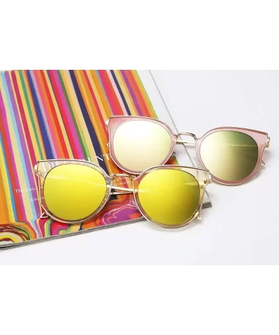 Fashion Cateye Sunglasses Women Cat eye Ladies Sun glasses UV400 Metal Frame B2256 - Yellow - CC18SO5SSYQ $17.54 Cat Eye