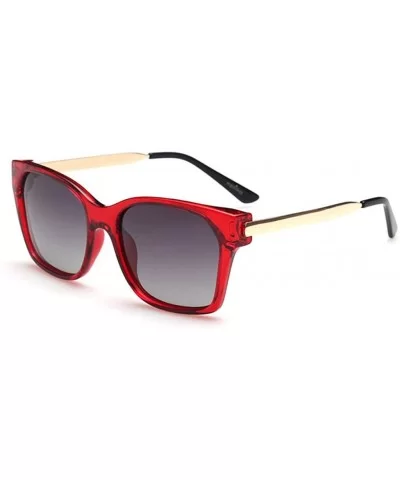 Classic Polarized Wayfarer Sunglasses 80's Vintage Style Design - Red/Grey - C212IOUXLQJ $25.29 Aviator