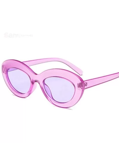 2019 Oval Sunglasses Women Vintage Sunglass Women's Brand Designer Pink C1 - C5 - CS18XQZW0UN $13.05 Aviator