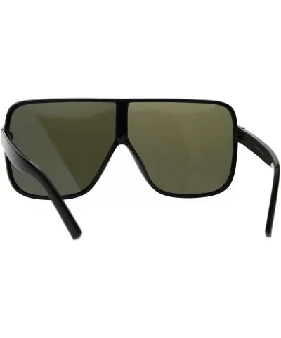 Thin Plastic Color Mirror Large Racer Mob Sunglasses - Black Purple - CX186C28AY5 $17.80 Oversized