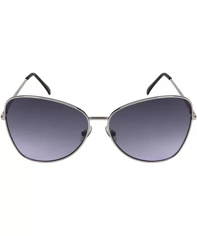 Fashion Oversized Butterfly Sunglasses Protection - Silver Frame/Grey-purple Lens - C618XWGDZ2U $13.04 Oversized