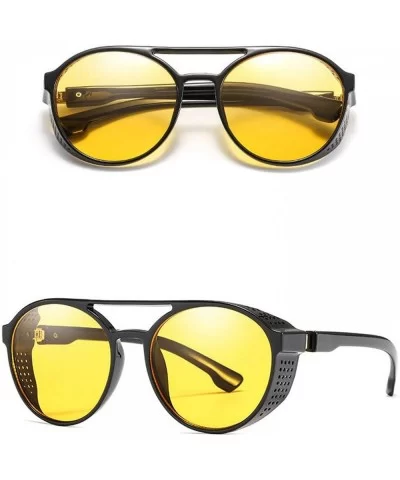 Man Retro Round Punk Sunglasses - 1 - CR198OGW753 $39.22 Aviator