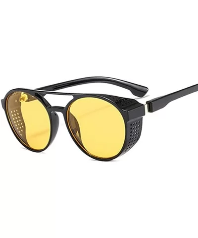 Man Retro Round Punk Sunglasses - 1 - CR198OGW753 $39.22 Aviator