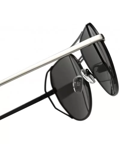 Women's Vintage Classic Full Mirrored Aviator Sunglasses UV400 59mm - Silver/Silver - CW12FPZNL6L $18.73 Aviator