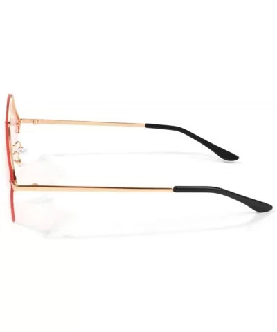 Super Cute Star Shape Rimless Sunglasses Metal Frame Transparent Candy Color Eyewear - Pink - C518GUG0AST $17.91 Oval