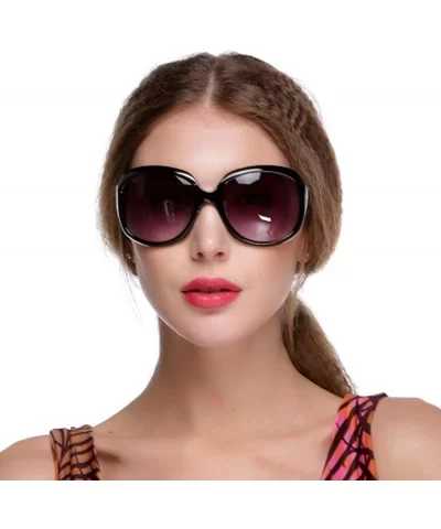 Women's Designer Style Vintage Oversized Sunglasses Fashion Outdoor Driving Eyewear Glasses Sunglasses - Black - CH18SS8S9ON ...