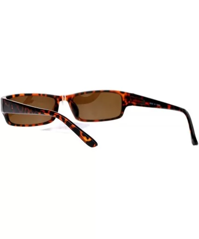 Narrow Rectangular Classic Plastic Pimp Mens Sunglasses - Tortoise - C712H8RUMEX $12.87 Rectangular