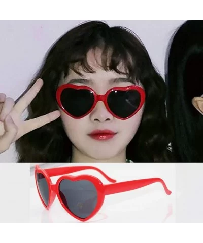 Douyin Same Type Love Glasses at Night Heart-Shaped Lights Become Love Special Effects Glasses - Red - CZ196MDKTQ4 $13.76 Goggle