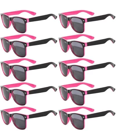 Lot of 10 Pairs Wholesale Retro Vintage Two-Tone Sunglasses Smoke Lens - Pink - CY18SIWSQQ4 $35.07 Square