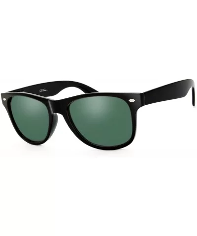 Classic Shaped Horn Rimmed Sunglasses Spring Temple for Men Women - 11-matte Black - CG18DYWH8M4 $22.37 Oversized
