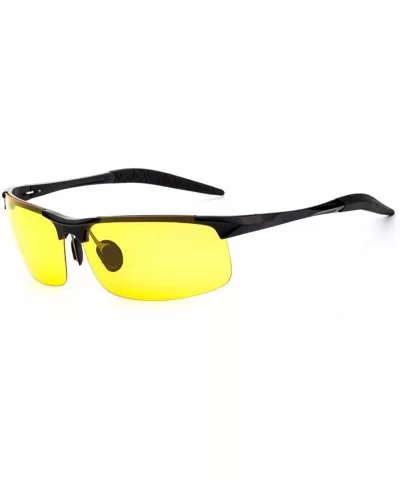 Polarized sunglasses aluminum magnesium polarized - Black Frame Yellow Film C1 - C818WW9ENLR $68.28 Goggle