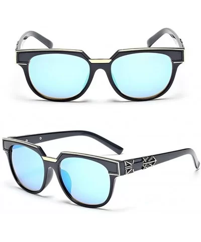Hot Unisex Eyewear Metal Plastic Frame UV400 Goggles Anti-UV Outdoor Sunglasses - Black Frame/Blue - C412KCVGIQD $12.07 Goggle
