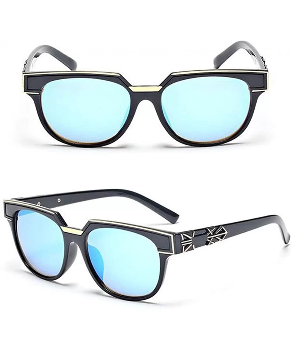 Hot Unisex Eyewear Metal Plastic Frame UV400 Goggles Anti-UV Outdoor Sunglasses - Black Frame/Blue - C412KCVGIQD $12.07 Goggle