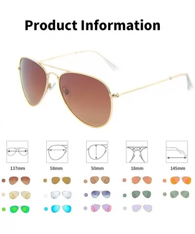 Classic Aviator Sunglasses for Women Men UV400 Lens Stainless Steel Frame Glasses Lightweight - CU189SHHEDZ $18.07 Oversized